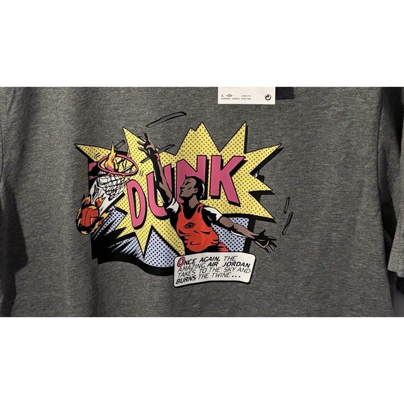 Nike Jordan Dunk Comic Graphic T-Shirt Men’s Medium Gray New With Tags - Picture 4 of 4